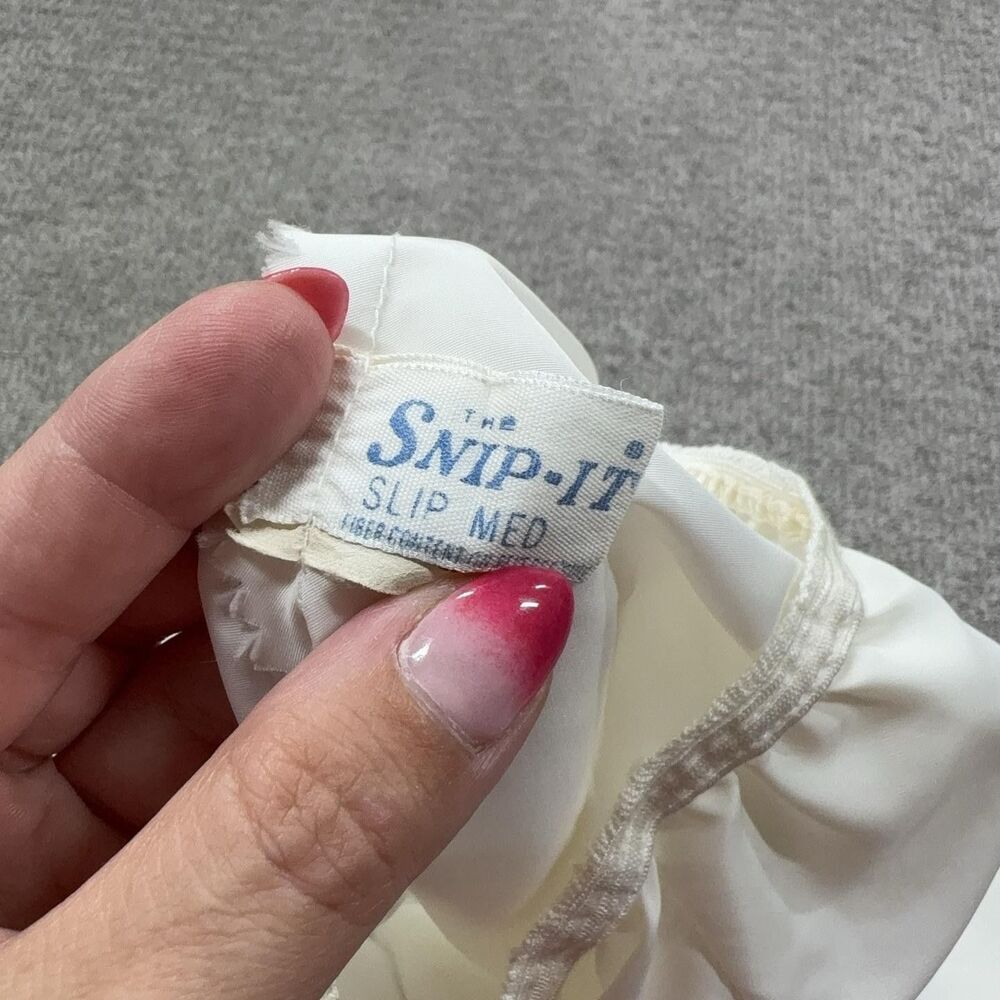 Vintage The Snip It Slip Half Slip Womens Medium White Nylon Ruffle Hem Lingerie - Picture 4 of 7